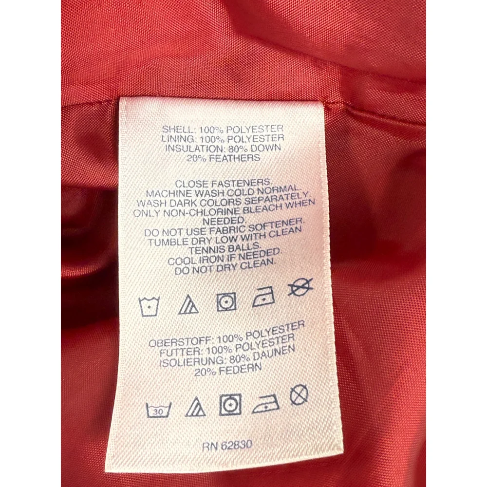 Men’s Lands’ End 80/20 Down Puffer Vest Red XL